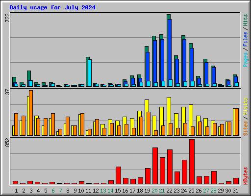 Daily usage for July 2024