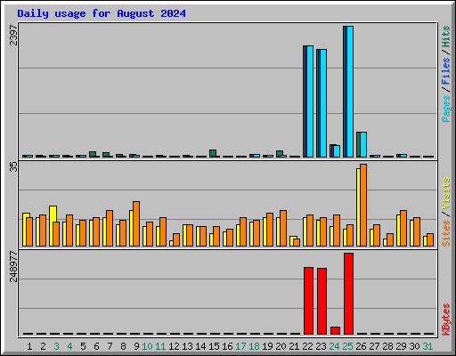 Daily usage for August 2024