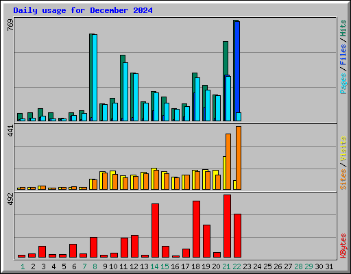 Daily usage for December 2024