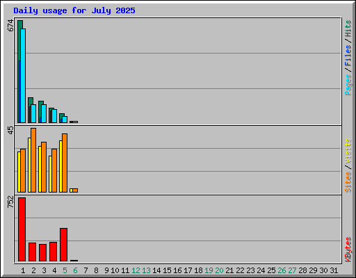Daily usage for July 2025